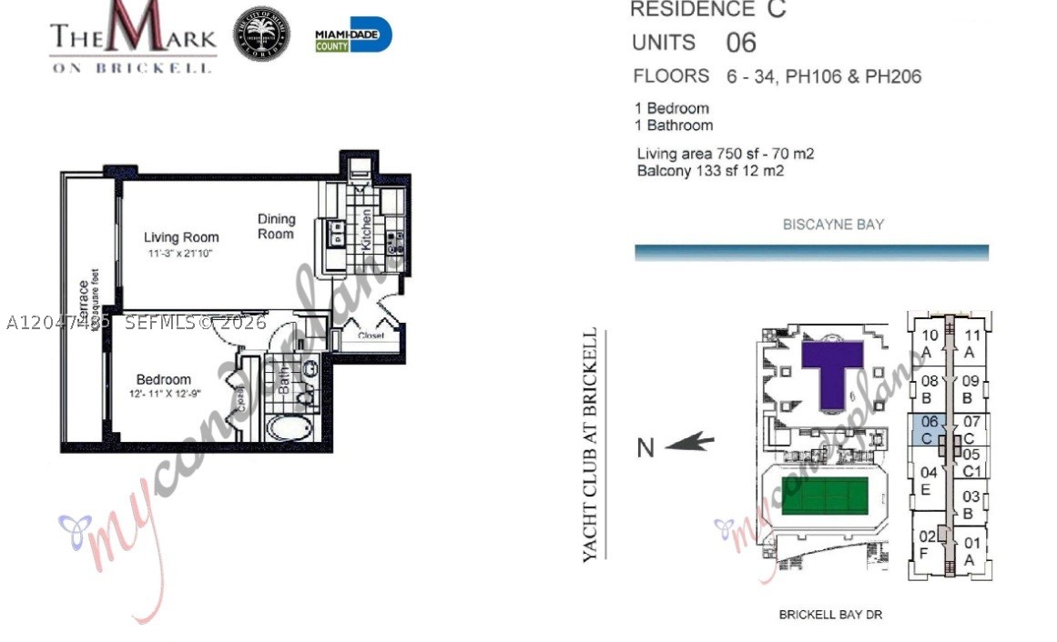 1155 Brickell Bay Dr #2206, Miami FL 33131