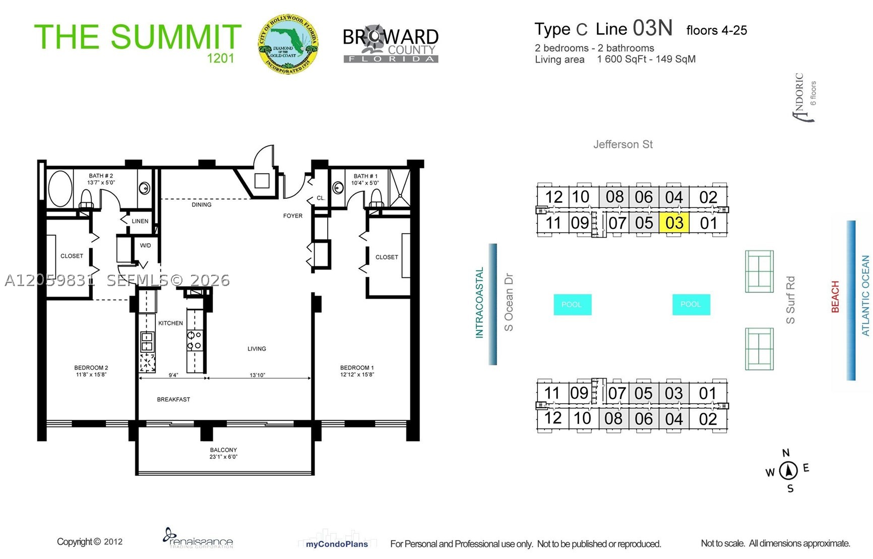 1201 S Ocean Drive #1703N, Hollywood FL 33019