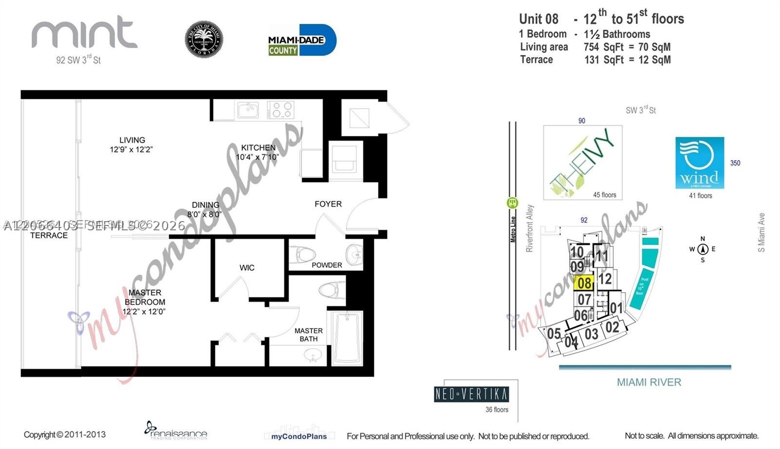 92 SW 3rd St #3808, Miami FL 33130