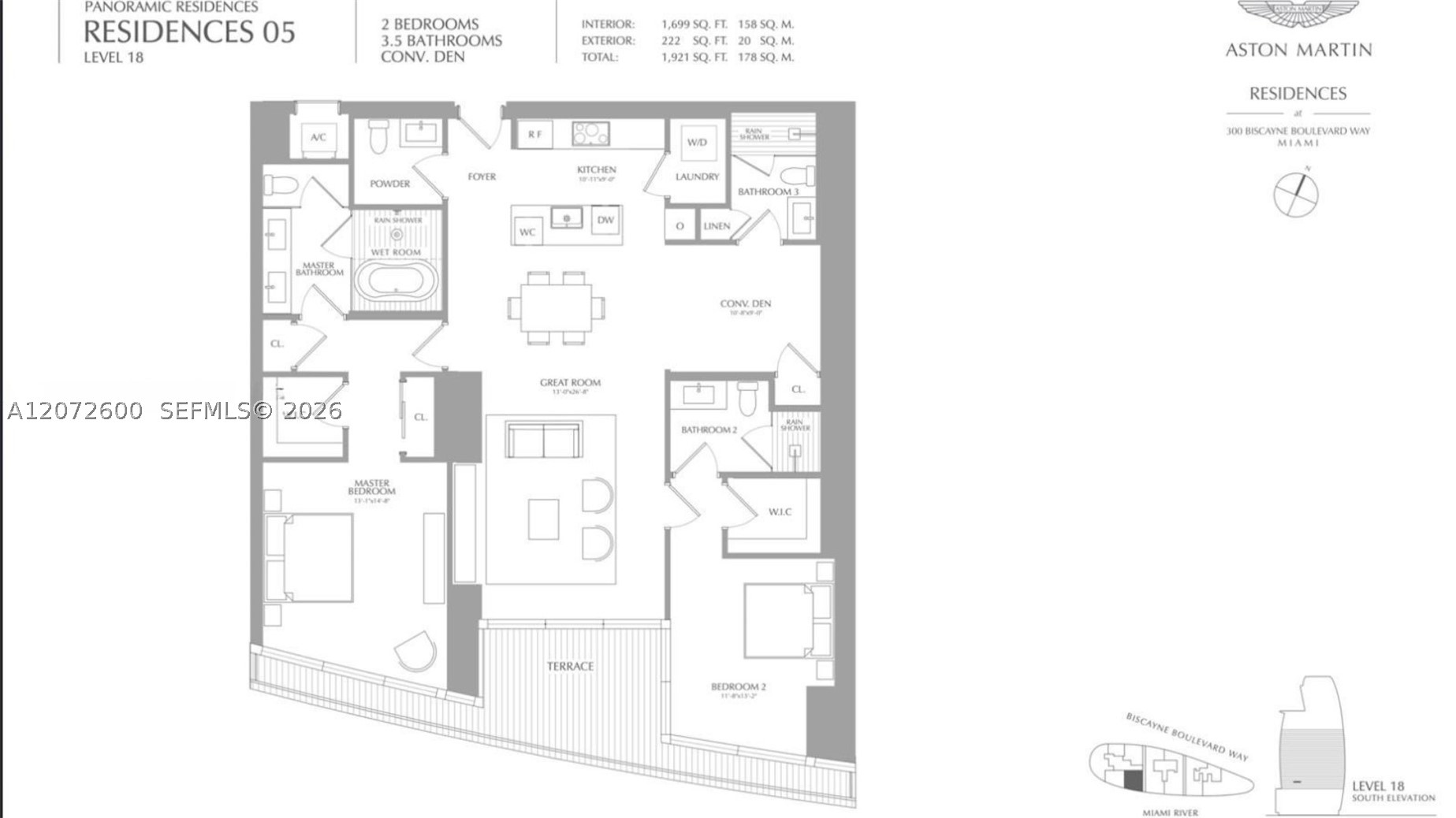 300 Biscayne Boulevard Way #1805W, Miami FL 33131