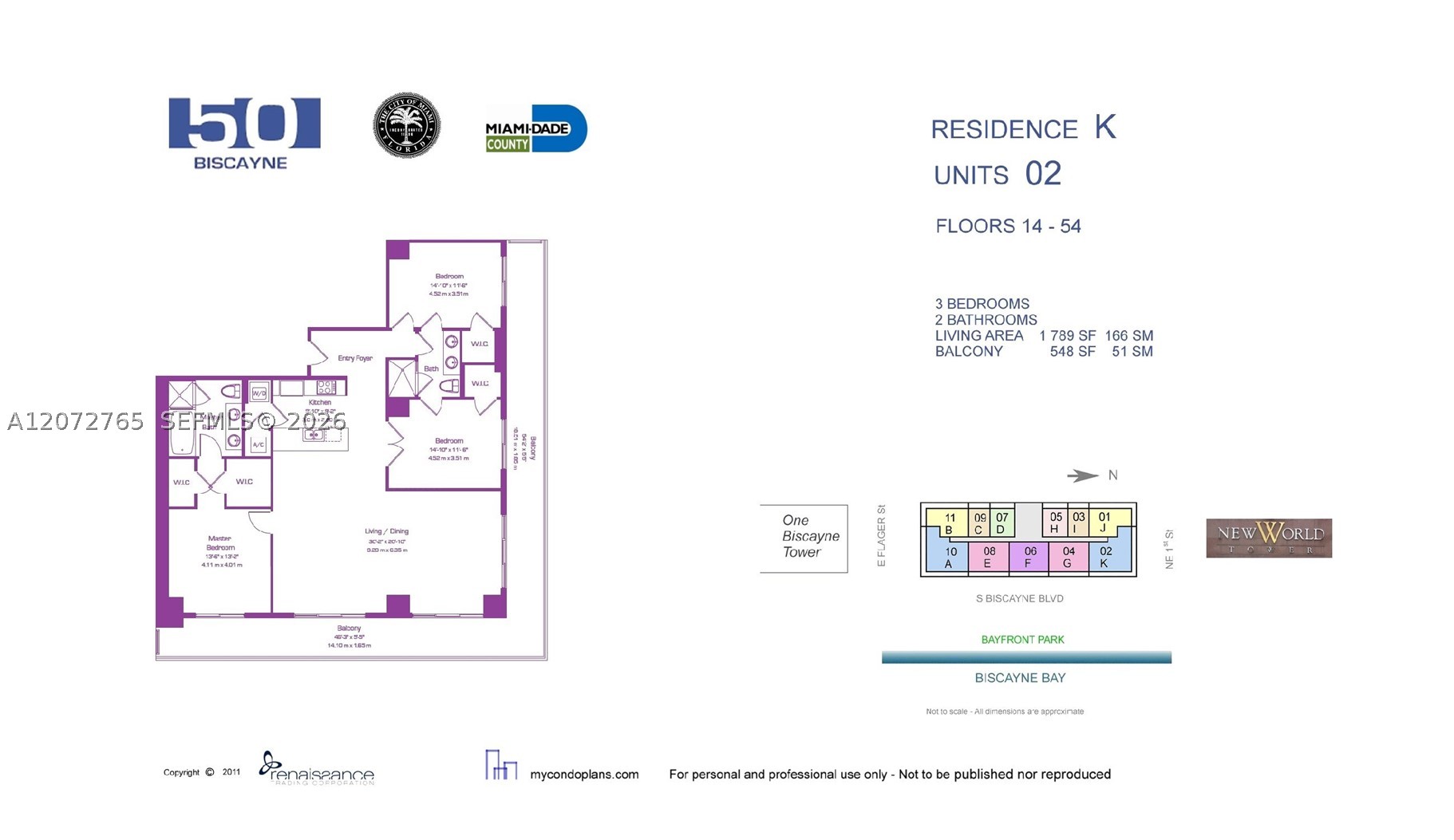 50 Biscayne Blvd #5202, Miami FL 33132