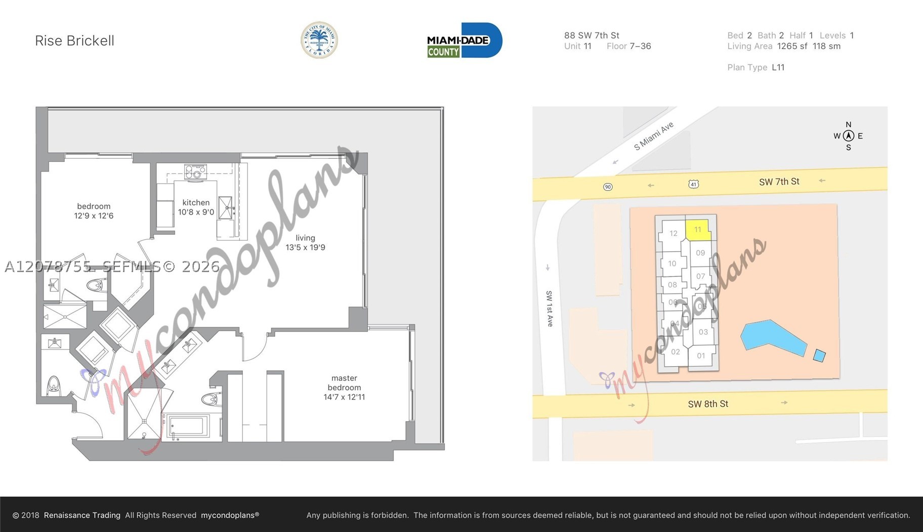 88 SW 7th St #1511, Miami FL 33130