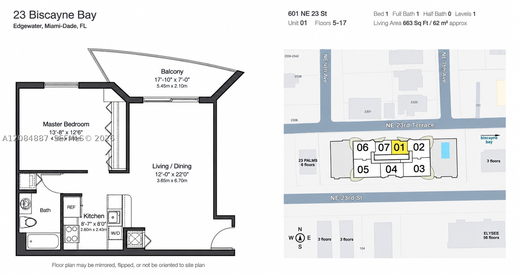 601 NE 23rd St #1501, Miami FL 33137