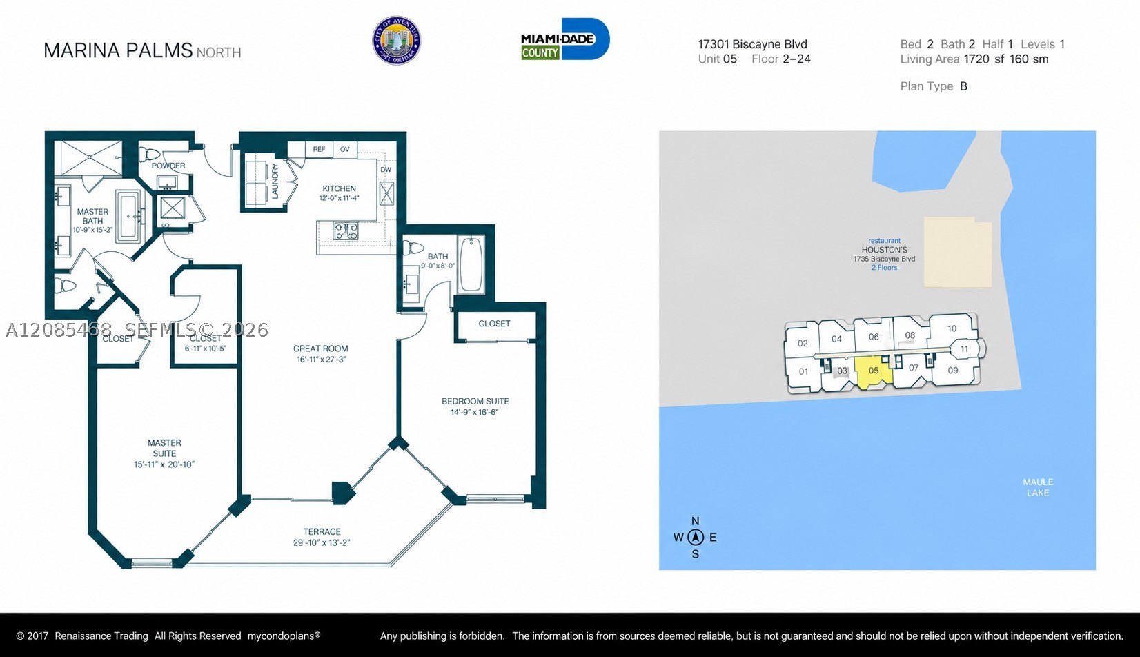 17301 Biscayne Blvd #1105, North Miami Beach FL 33160