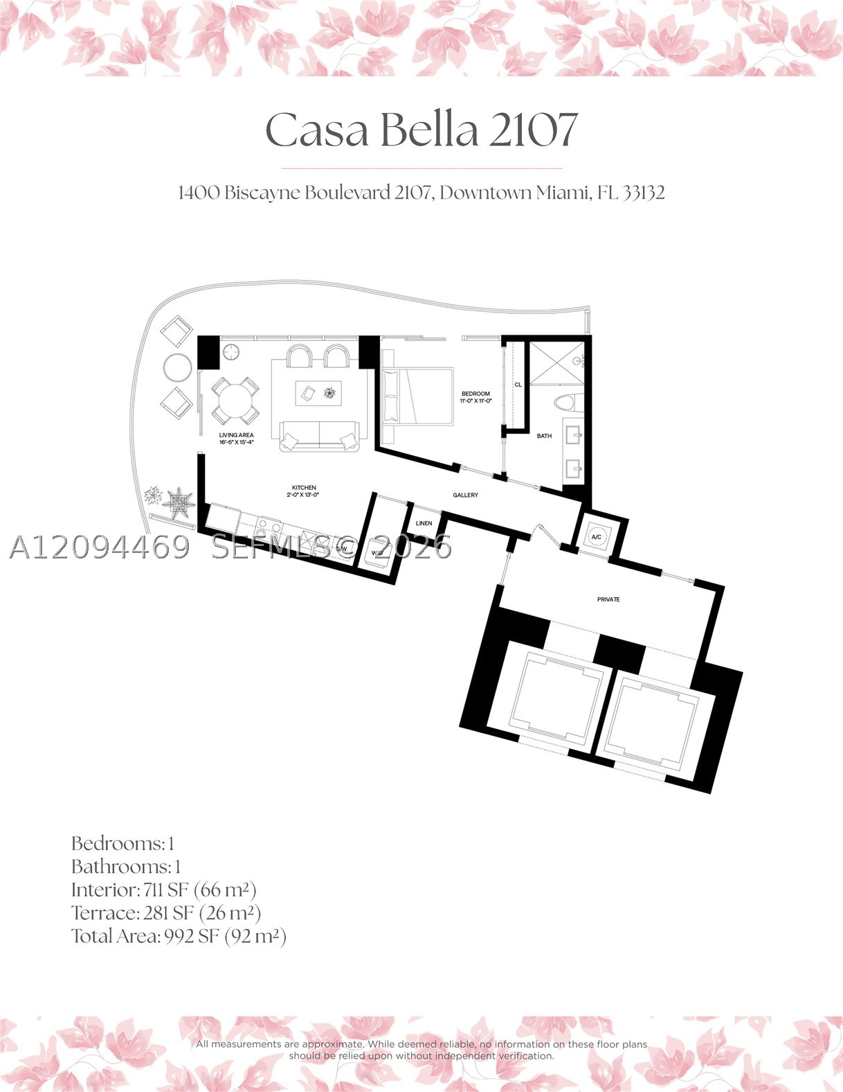 1400 Biscayne Blvd #2107, Miami FL 33132