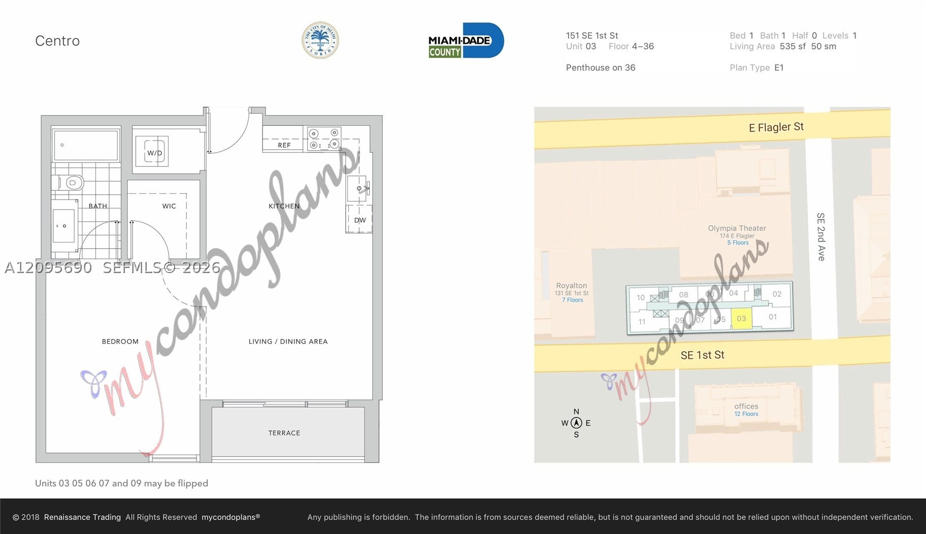 151 SE 1st St #3103, Miami FL 33131