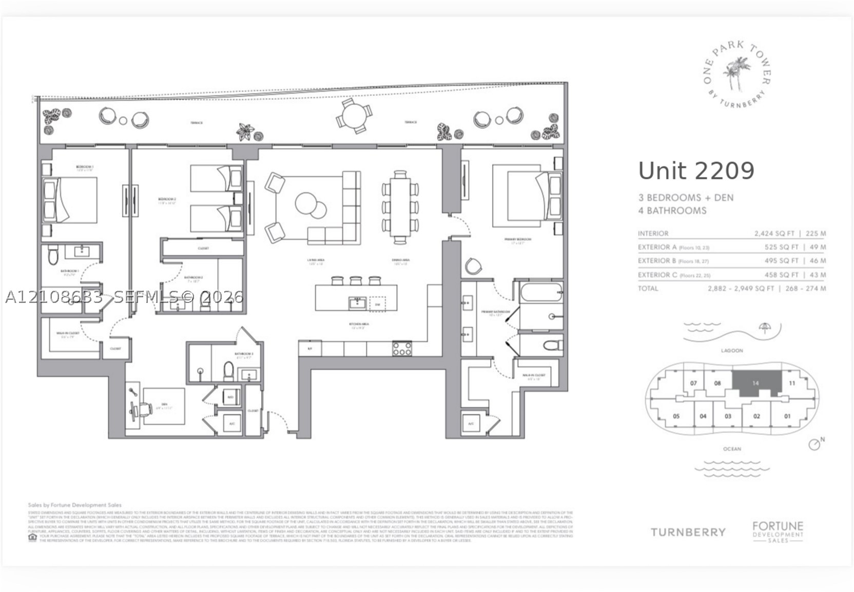 2411 Laguna Circle #2209+DEN, North Miami FL 33181