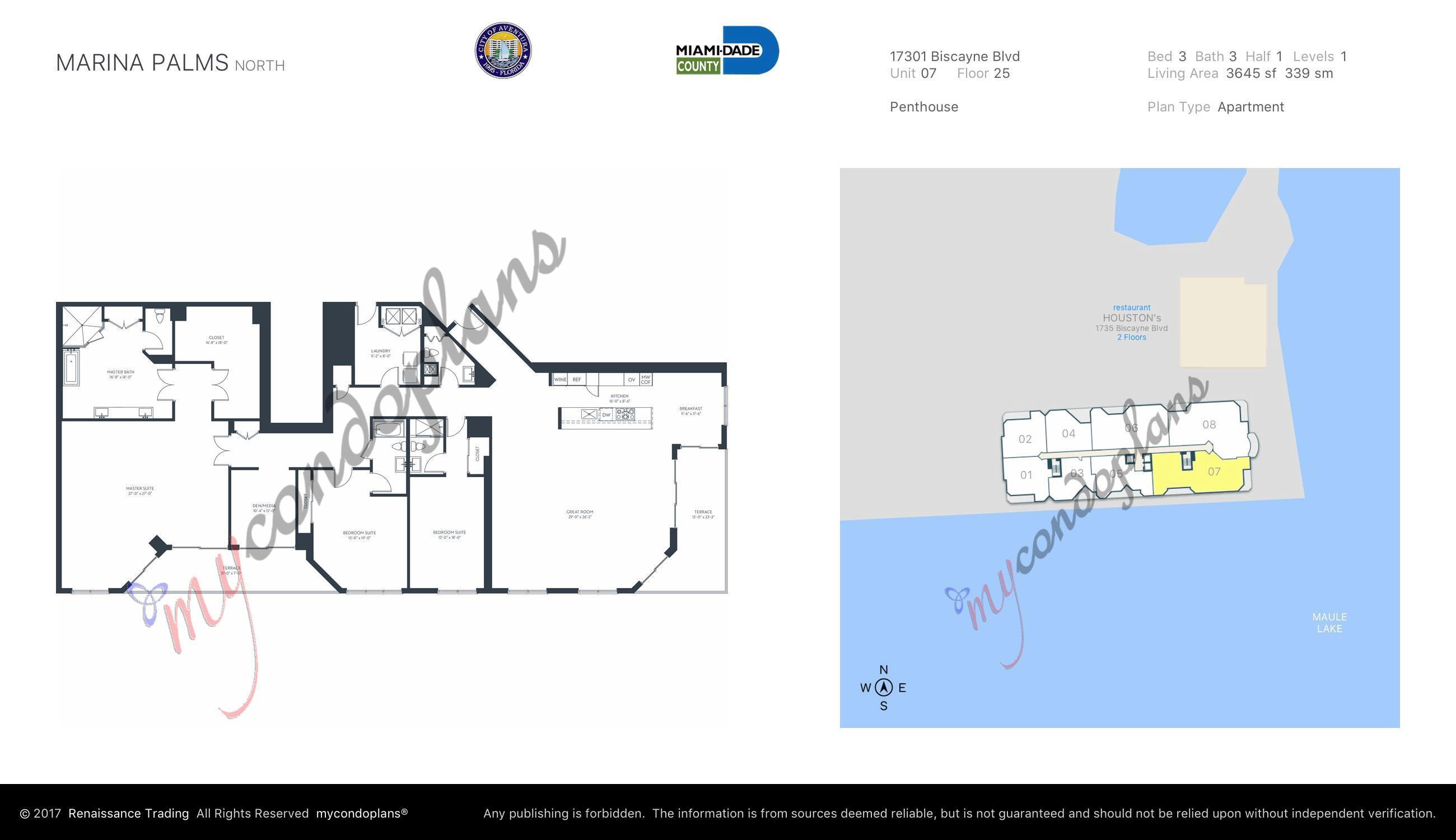 17301 BISCAYNE #PH-7, North Miami Beach FL 33160