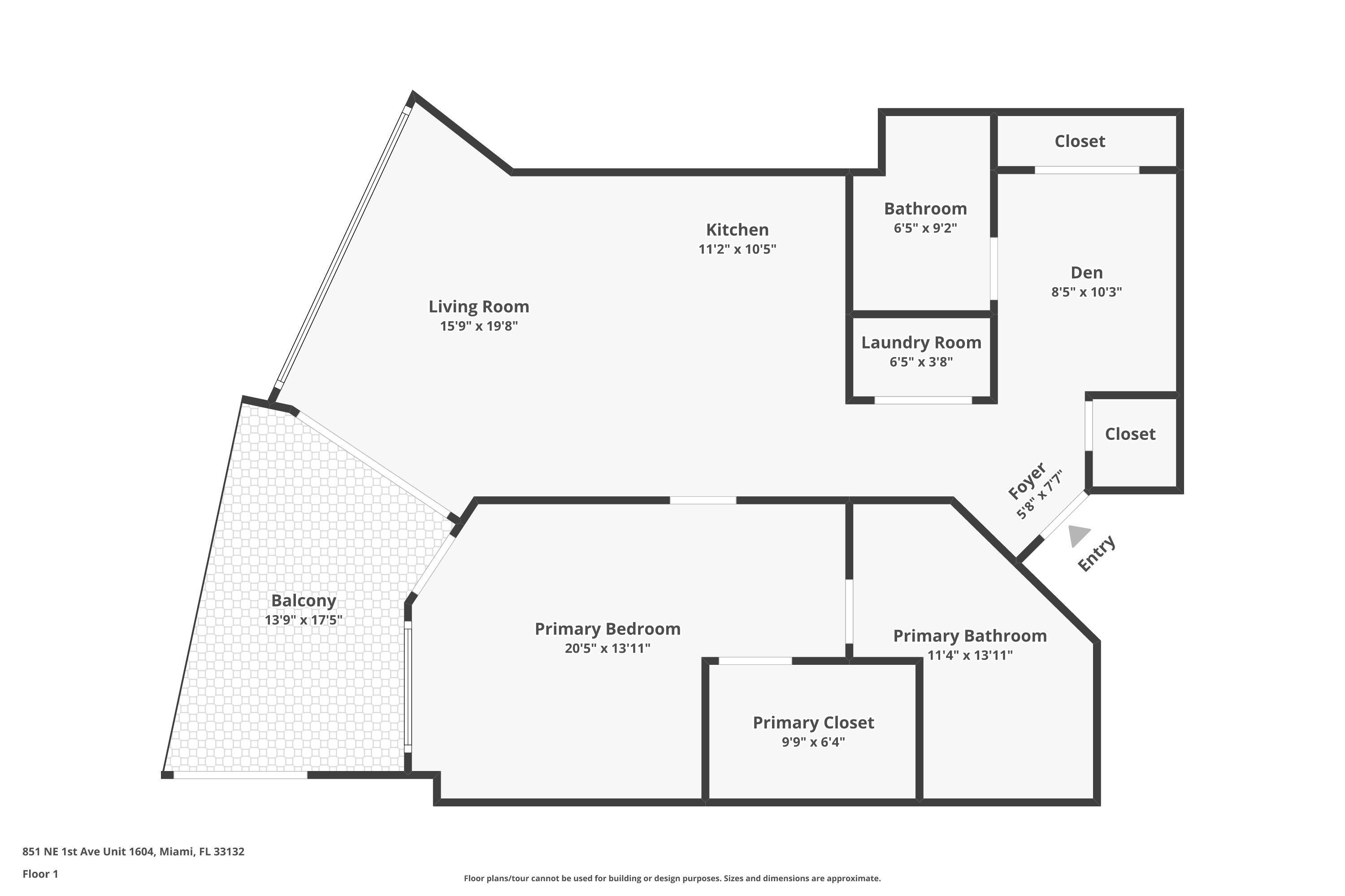 851 NE 1st #1604, Miami FL 33132